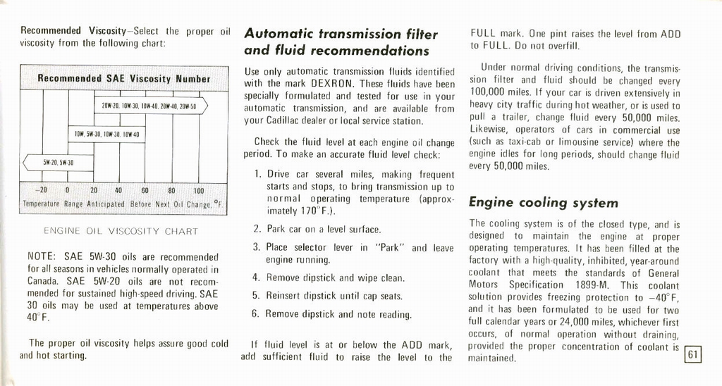 1973 Cadillac Owners Manual Page 59